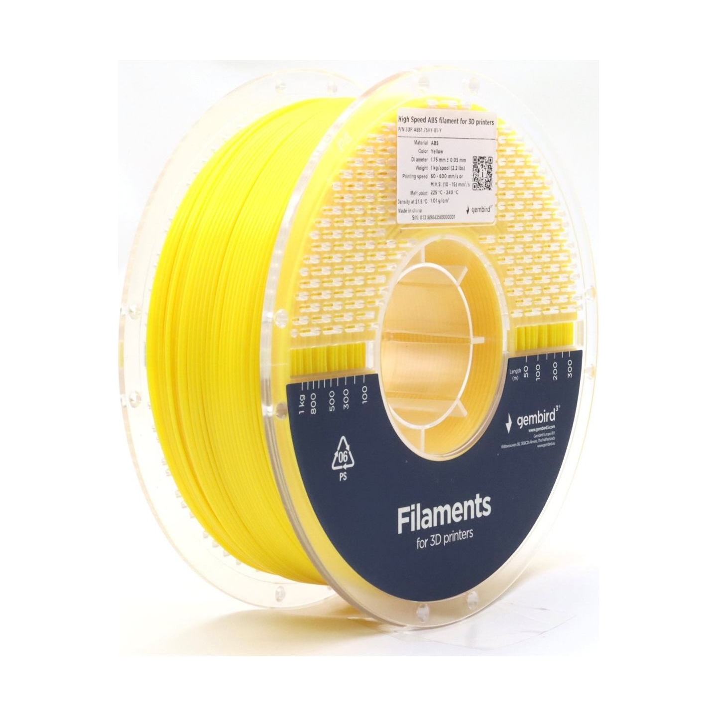 Flashforge High Speed ABS filament, 1.75 mm, 1 kg | 3DP-ABS1.75HY-01-Y | ABS filament | Yellow