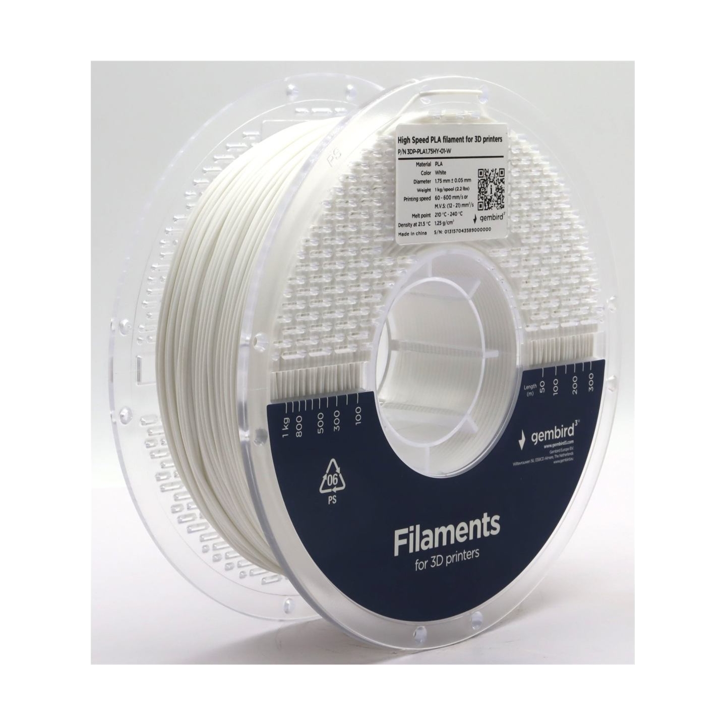 Flashforge High Speed PLA filament, 1.75 mm, 1 kg | 3DP-PLA1.75HY-01-W | PLA filament | White