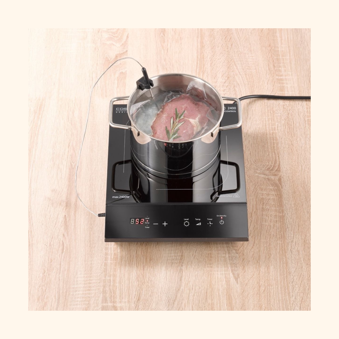 Caso | Table hob | TC 2400 ThermoControl | Number of burners/cooking zones 1 | Sensor touch | Black