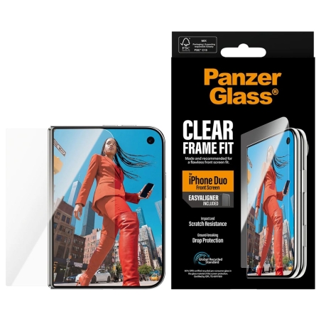 Panzerglass FrameFit w. EasyAligner | Screen protector | Apple | iPhone Duo | Glass | Transparent