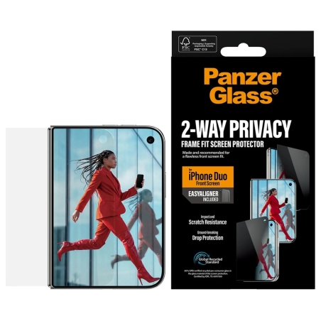 Panzerglass Privacy w. EasyAligner | Screen protector | Apple | iPhone Duo | Glass | Transparent