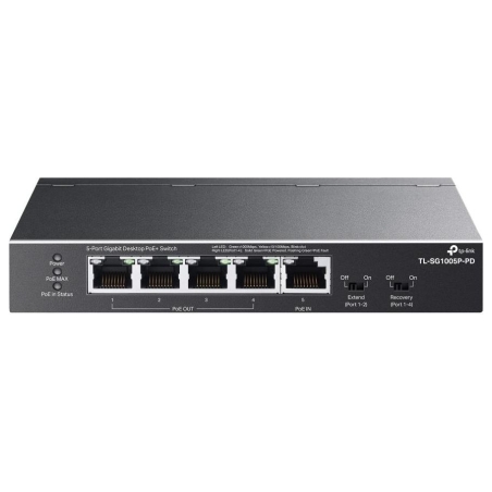 Tp-Link | 5-Port Gigabit Desktop Switch with 4-Port PoE | TL-SG1005P-PD | Unmanaged | Desktop/Wall mountable