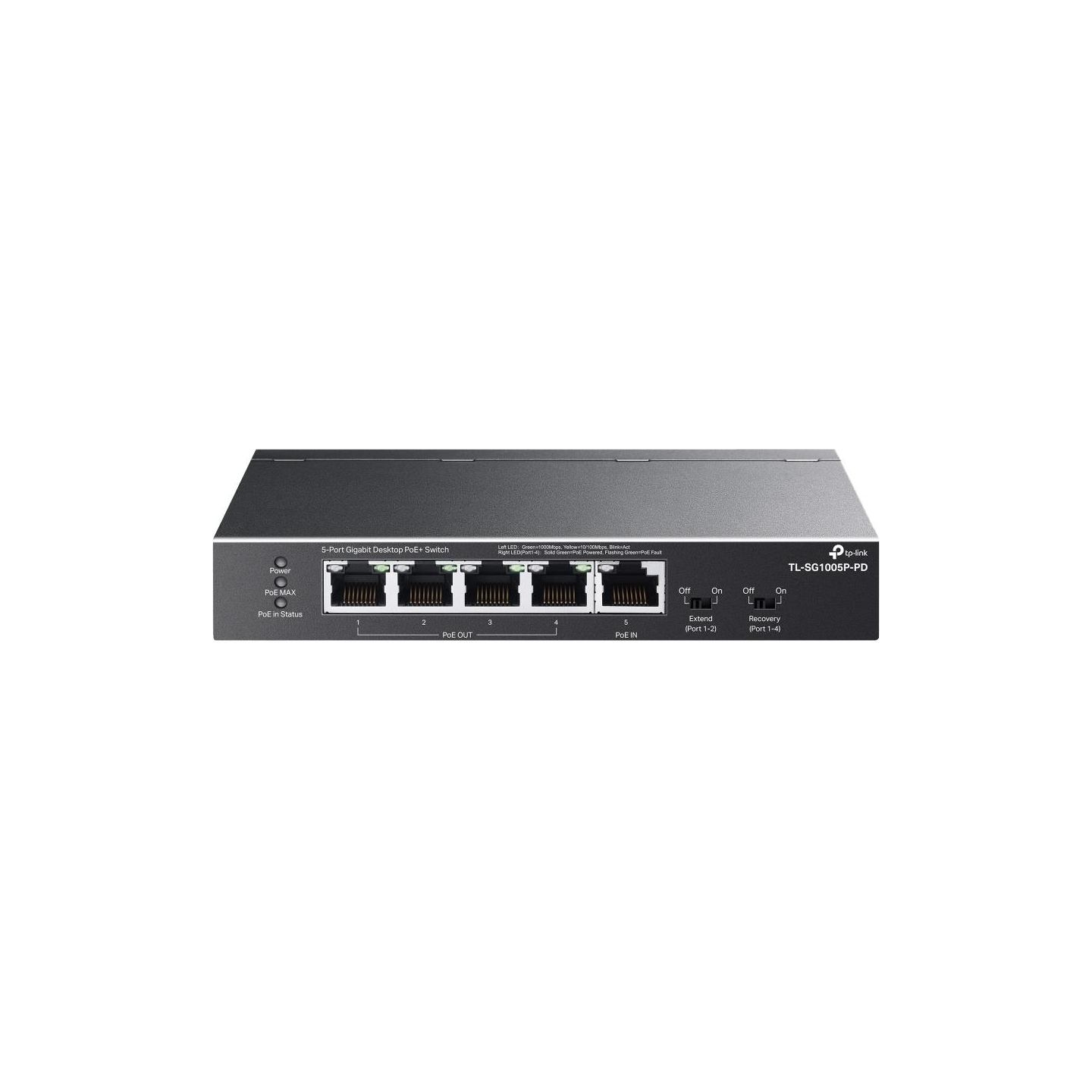 Tp-Link | 5-Port Gigabit Desktop Switch with 4-Port PoE | TL-SG1005P-PD | Unmanaged | Desktop/Wall mountable
