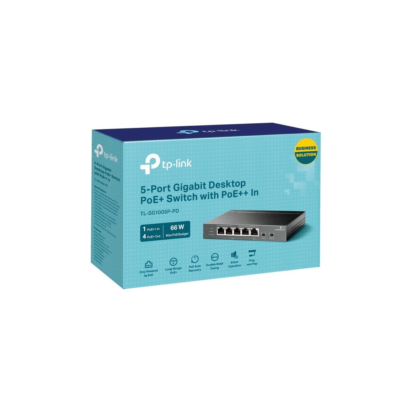 Tp-Link Switch|TP-LINK|TL-SG1005P-PD|Desktop/pedestal|5x10Base-T / 100Base-TX / 1000Base-T|PoE+ ports 5|TL-SG1005P-PD