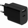 Gembird 2-port universal USB charger (A+C), 2.4 A | TA-UC-2AC12-01-BK