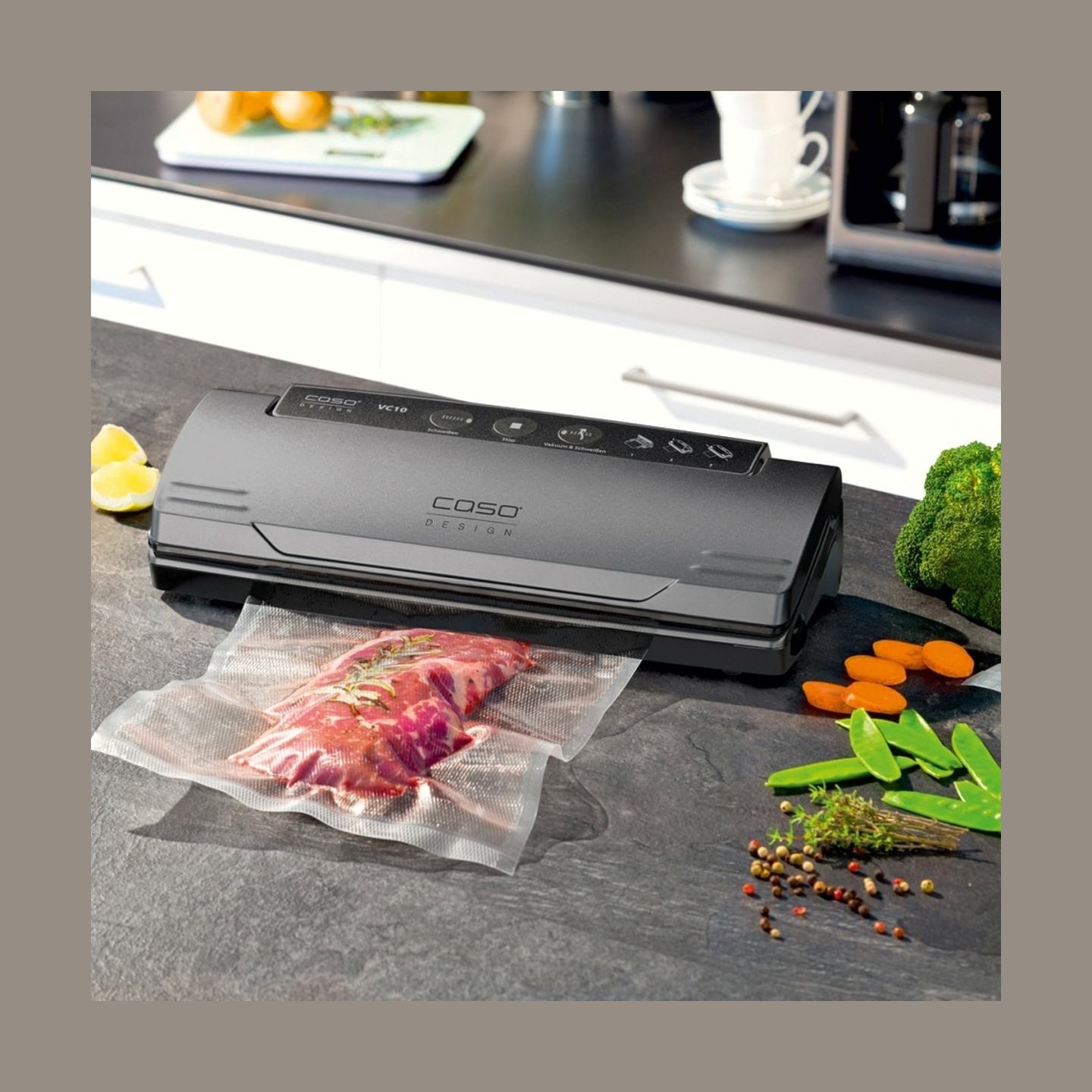 Caso | Vacuum sealer | VC 10 PlusEdition | Power 110 W | Temperature control | Black/Silver