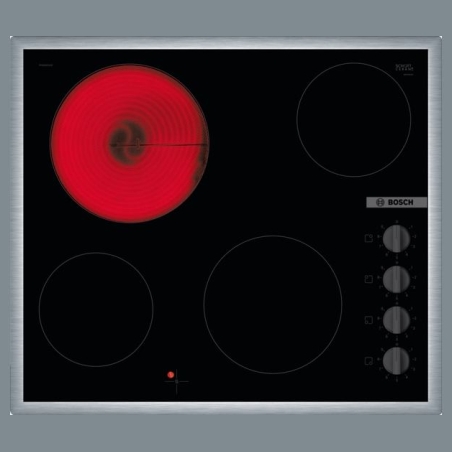 Bosch | Hob | PKE645CA2E | Vitroceramic | Number of burners/cooking zones 4 | Rotary knobs | Black