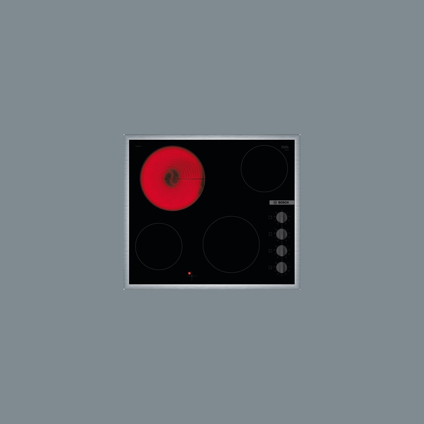 Bosch | Hob | PKE645CA2E | Vitroceramic | Number of burners/cooking zones 4 | Rotary knobs | Black