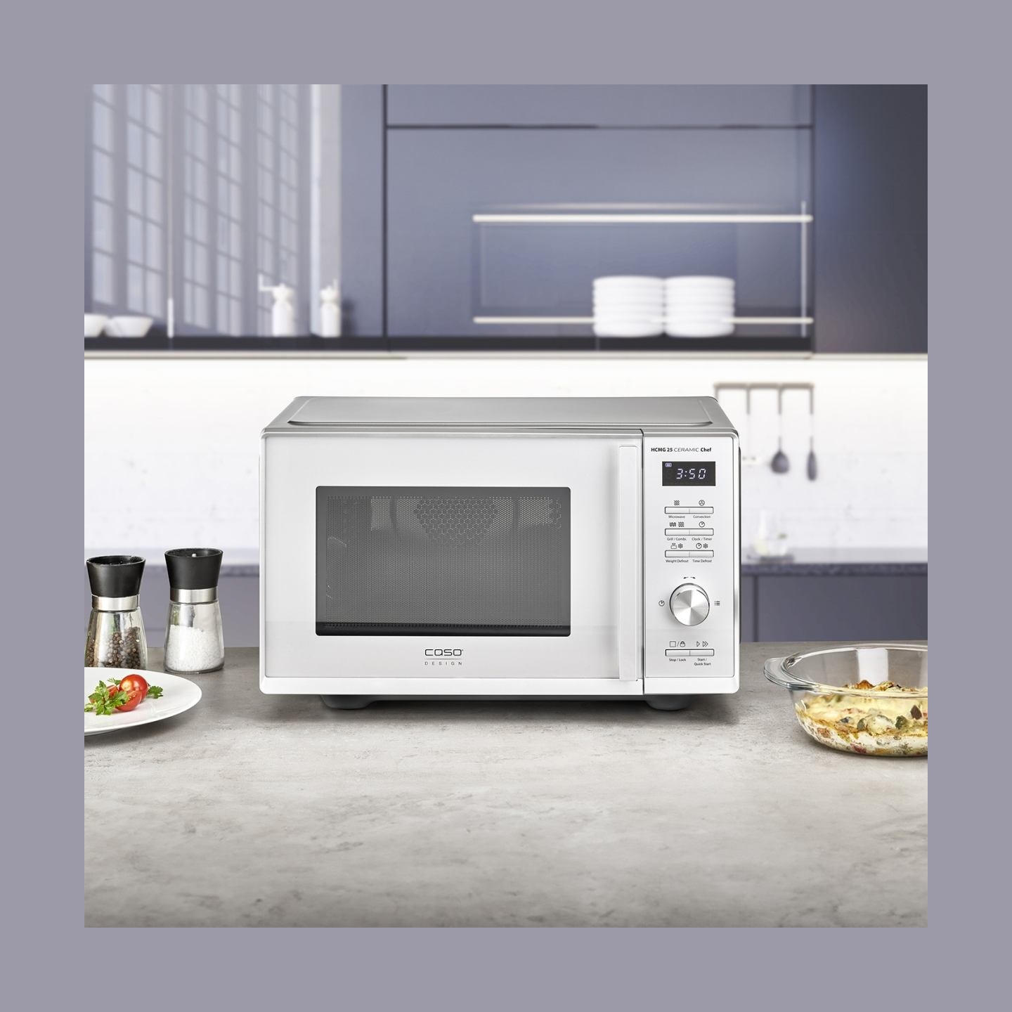Caso | Microwave Oven | Chef HCMG 25 | Free standing | 900 W | Convection | Grill | Stainless Steel