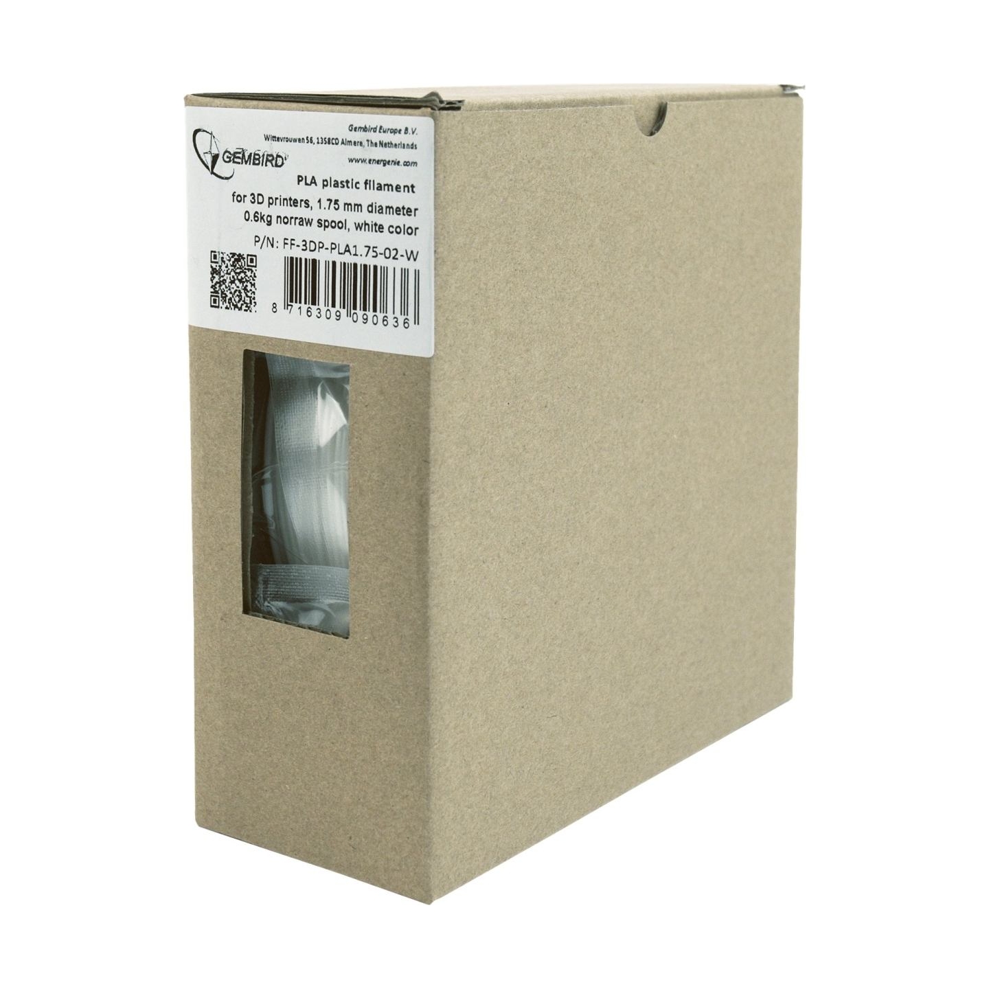 Flashforge PLA-PLUS filament, white, 1.75 mm, 1 kg | 3DP-PLA+1.75-02-W
