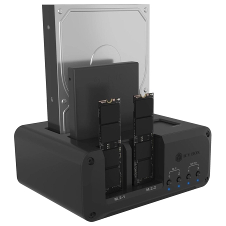Raidsonic 4-bay Enclosure for 2x M.2 NVMe and 2x 2.5"/3.5" HDD/SSD | IB-2925MS-CU31