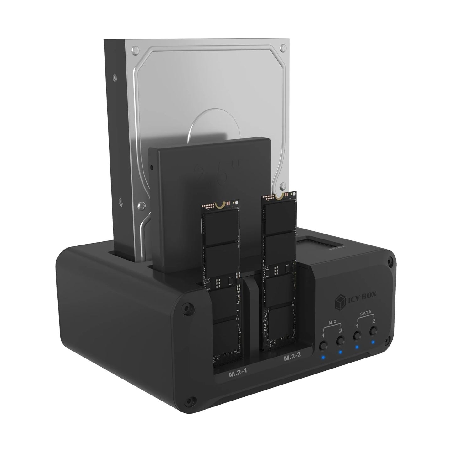 Raidsonic 4-bay Enclosure for 2x M.2 NVMe and 2x 2.5"/3.5" HDD/SSD | IB-2925MS-CU31