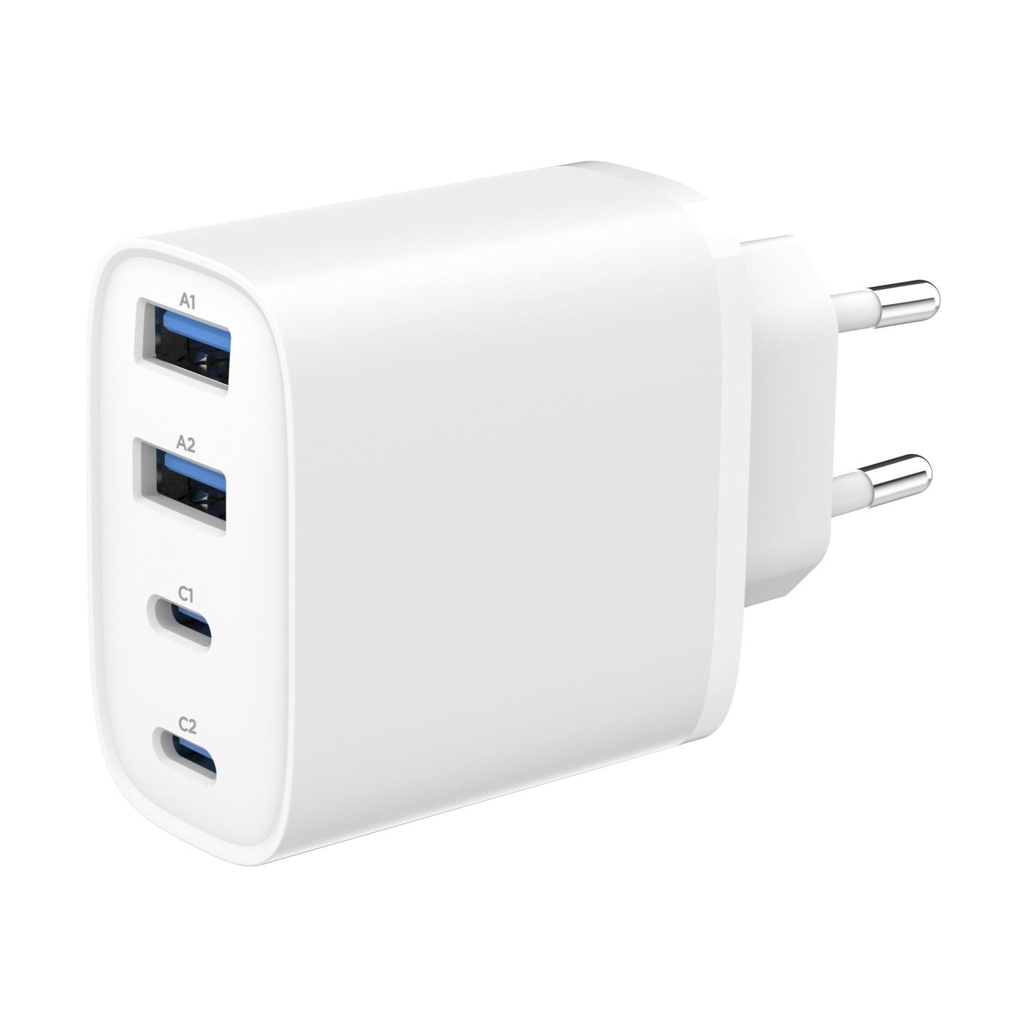 Gembird 4-port 40 W GaN USB PowerDelivery fast charger, White | TA-UC-2A2C-PD40-01-W | 2 x 4 pin USB Type A, 2 x 24 pin USB-C