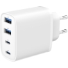 Gembird 4-port 40 W GaN USB PowerDelivery fast charger, White | TA-UC-2A2C-PD40-01-W | 2 x 4 pin USB Type A, 2 x 24 pin USB-C