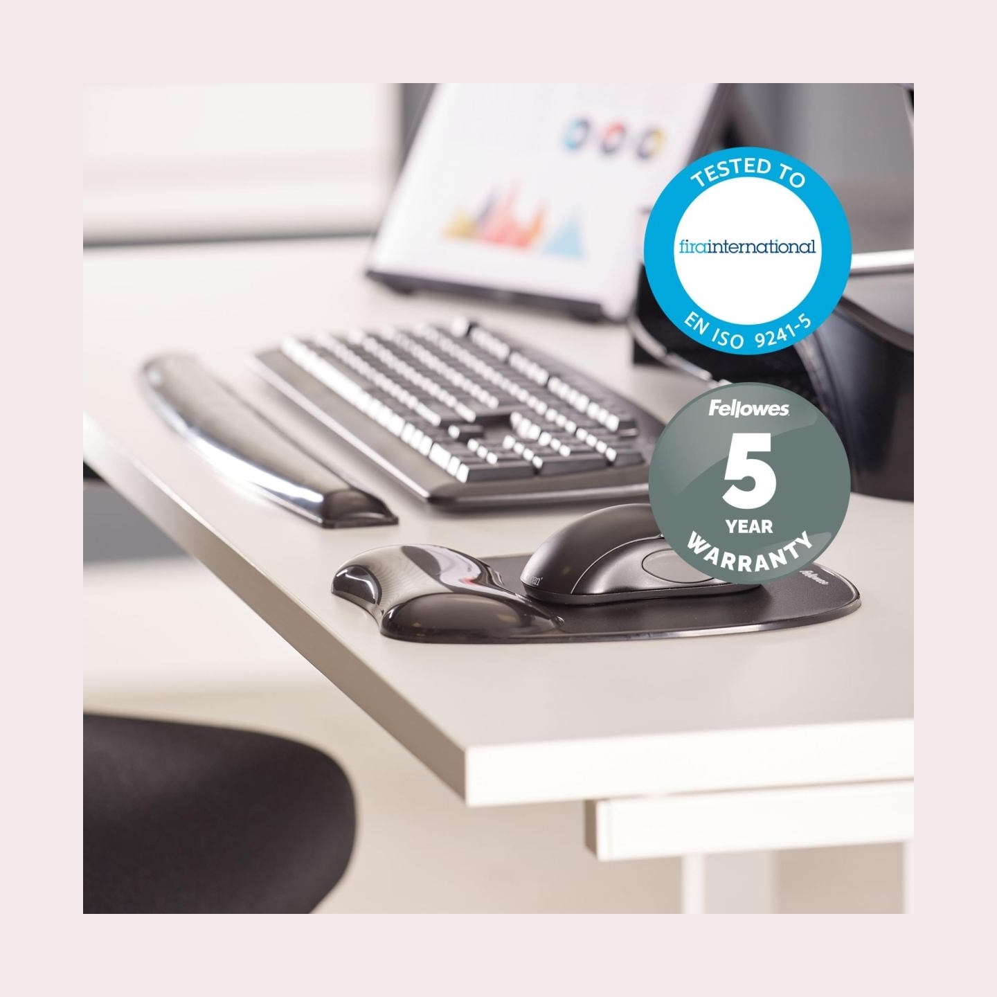 Fellowes KEYBOARD ACC WRIST SUPPORT/CRYSTALS GEL 9112201 FELLOWES