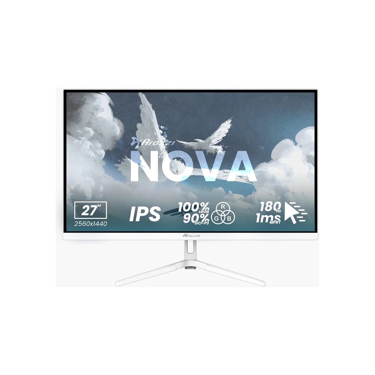 Arozzi | Nova | 27 " | IPS | QHD | 16:9 | 180 Hz | 1 ms | 2560 x 1440 pixels | 350 cd/m² | HDMI ports quantity 2 | White