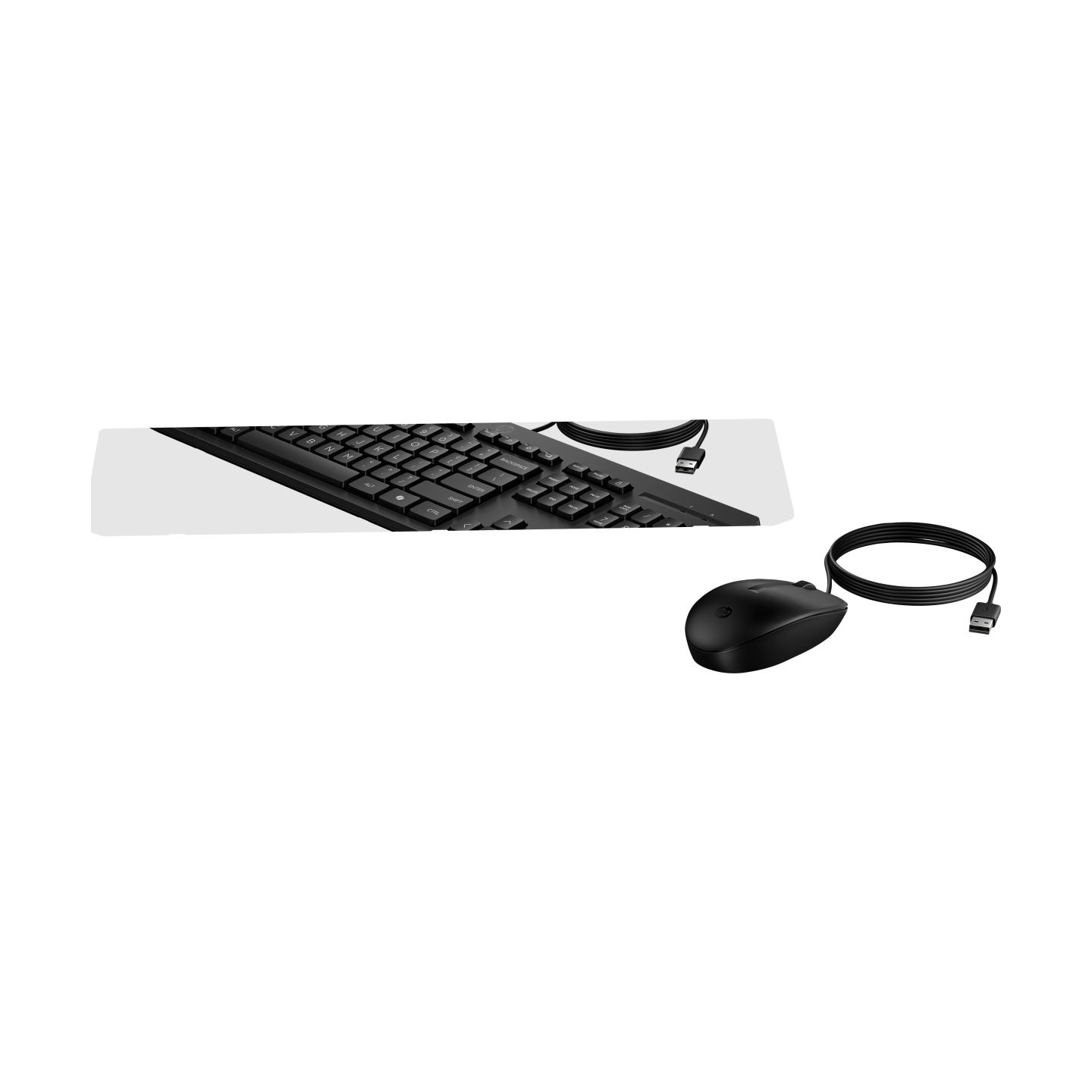 HP 225 G2 USB Wired Mouse Keyboard Combo, Copilot Key, spill resistant - Black - ESTONIAN / AX2Y7AA#ARK