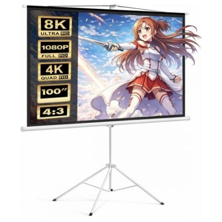 Maclean Projector screen 100'' / portable/ Fixed / 4:3 200x150