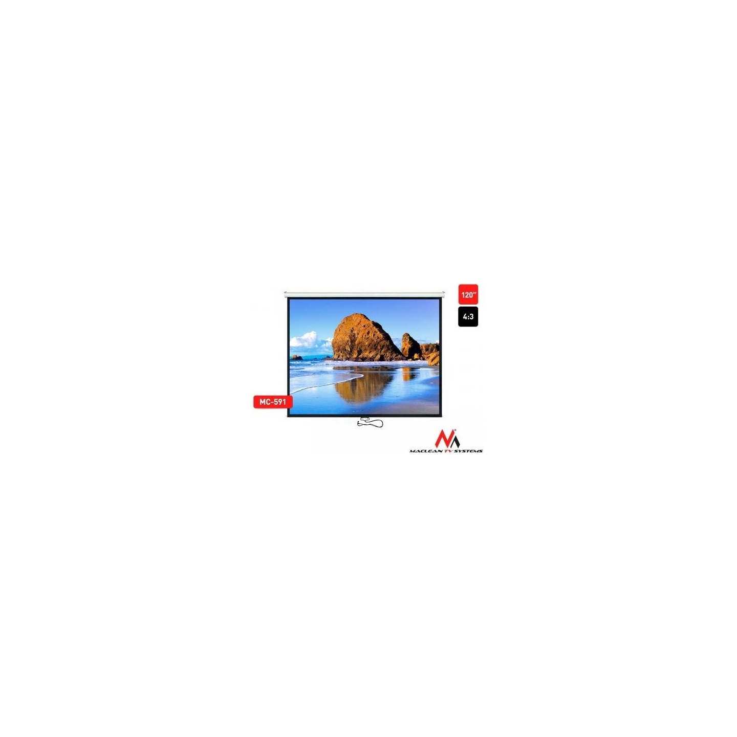 Maclean Projector screen 120'' 240x180cm 4:3 AUTO-LOCK
