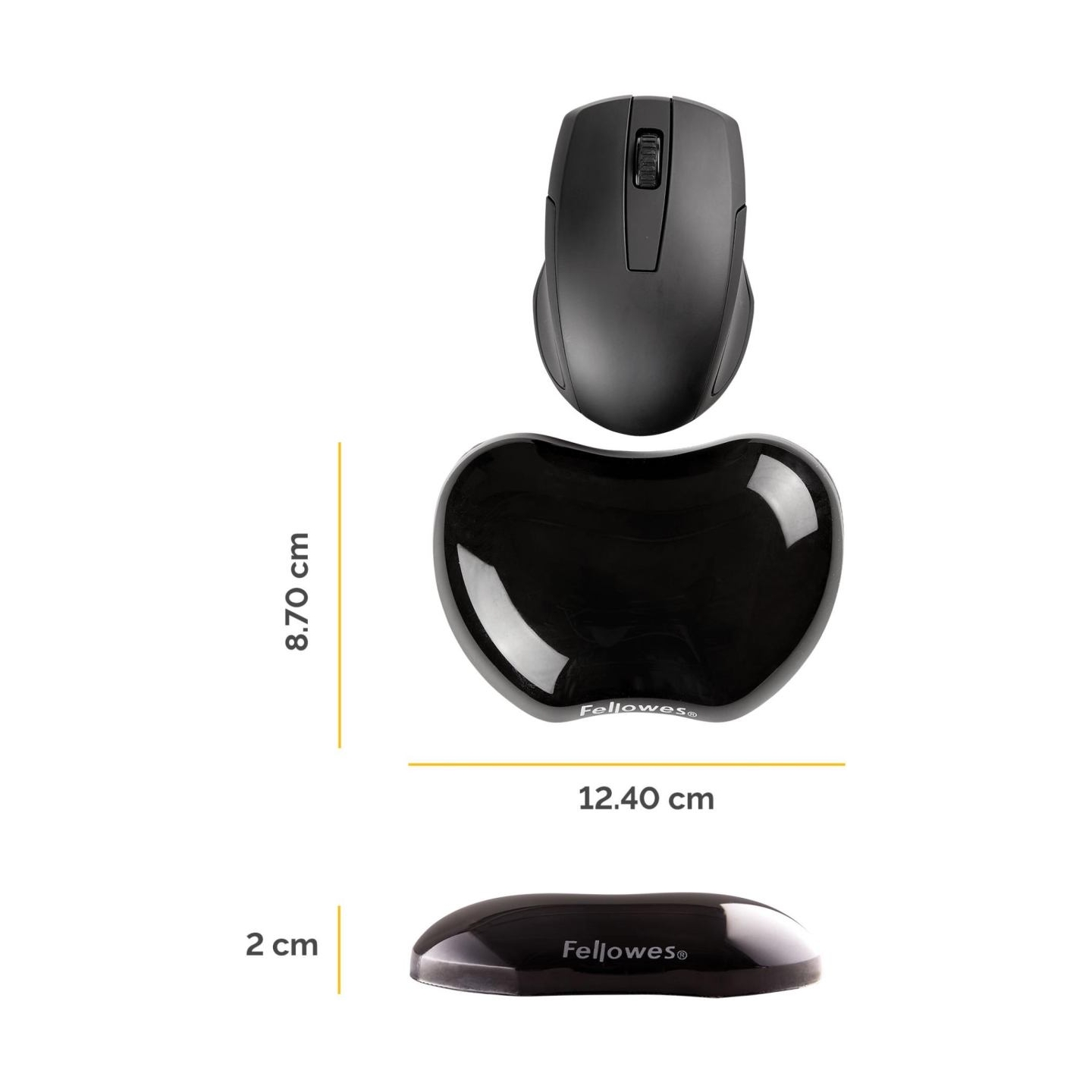 Fellowes MOUSE PAD WRIST SUPPORT/BLACK 9112301 FELLOWES