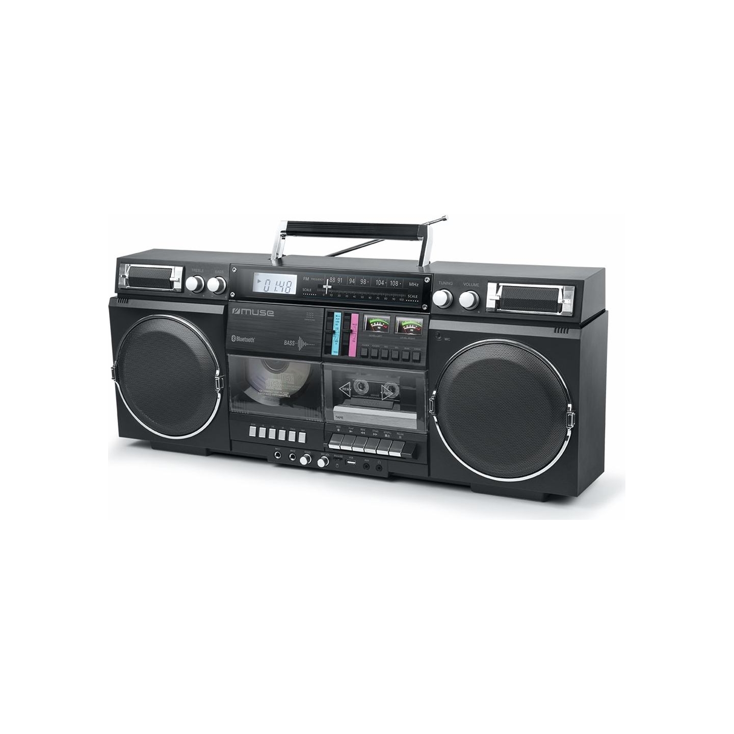 Muse | Ghetto Blasters | M-380 GB | AUX in | Bluetooth | Cassette deck | CD player | Black