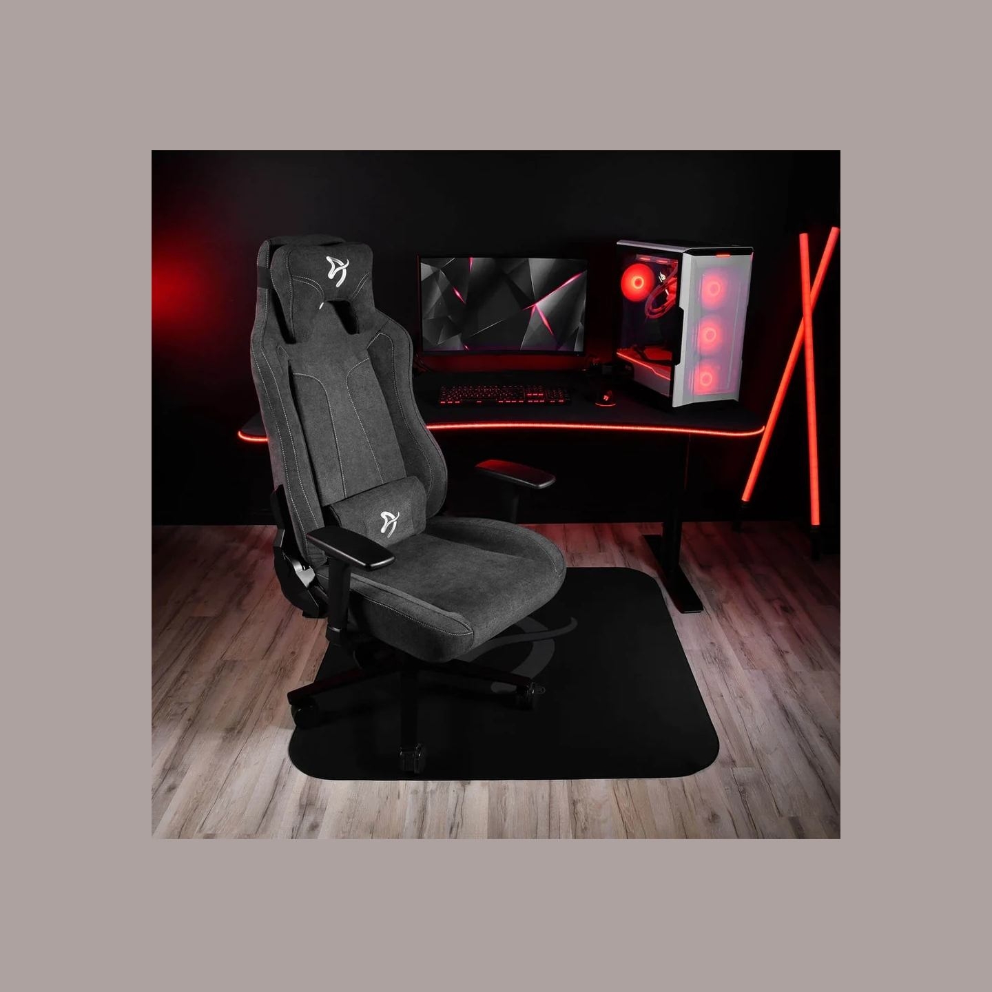 Arozzi Zona Square Floor Pad | Black/Grey