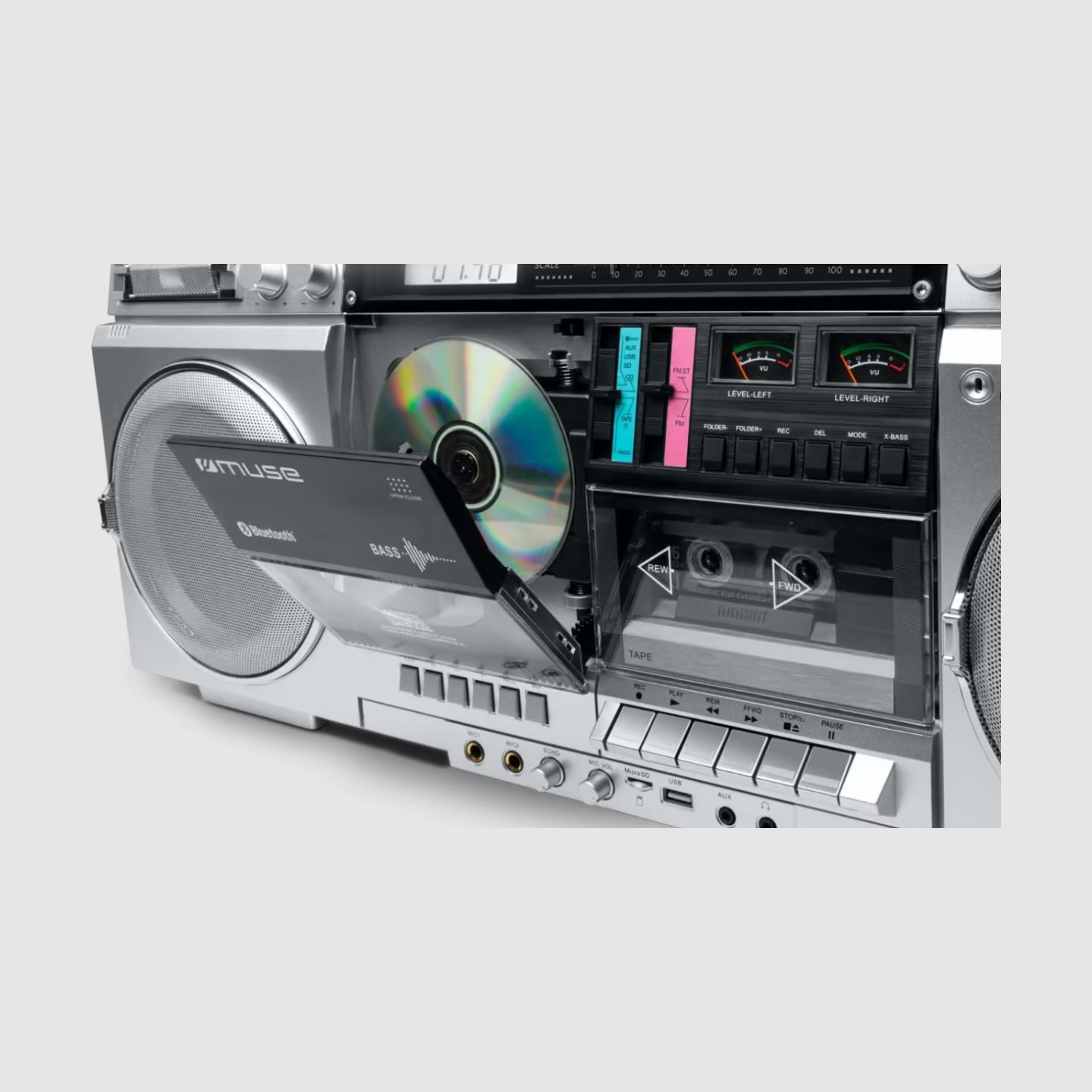 Muse | Ghetto Blasters | M-380 GBS | AUX in | Bluetooth | Cassette deck | CD player