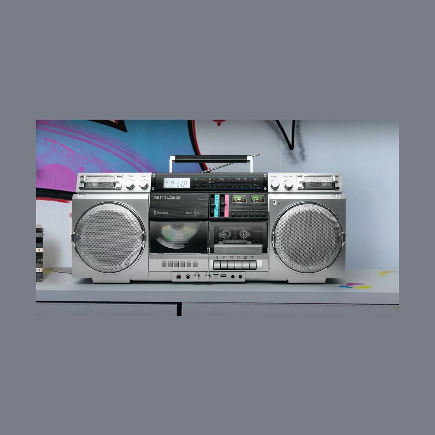 Muse | Ghetto Blasters | M-380 GBS | AUX in | Bluetooth | Cassette deck | CD player