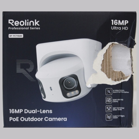 Reolink PoE 4K 16MP Dual Lens and 180° panoramic view Camera | Reolink UHD Dual-Lens PoE Surveillance Camera with 180° Panoramic