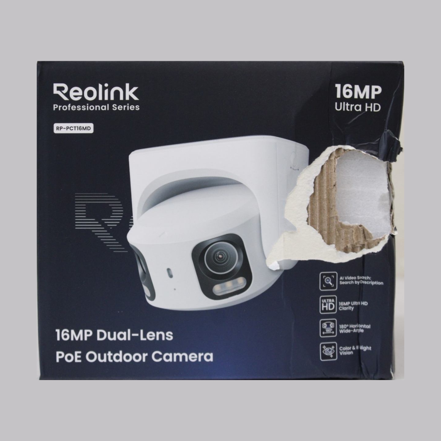 Reolink PoE 4K 16MP Dual Lens and 180° panoramic view Camera | Reolink UHD Dual-Lens PoE Surveillance Camera with 180° Panoramic