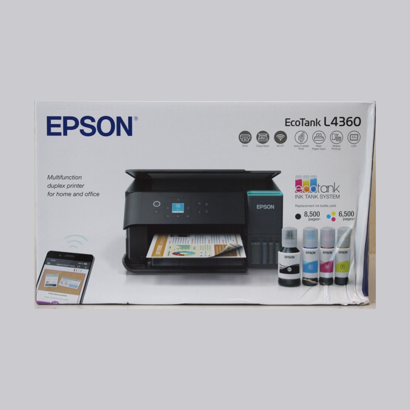Epson EcoTank L4360 Inkjet Printer |  | Epson Multifunctional printer | EcoTank L4360 | Inkjet | Colour | A4 | Wi-Fi | DAMAGED P