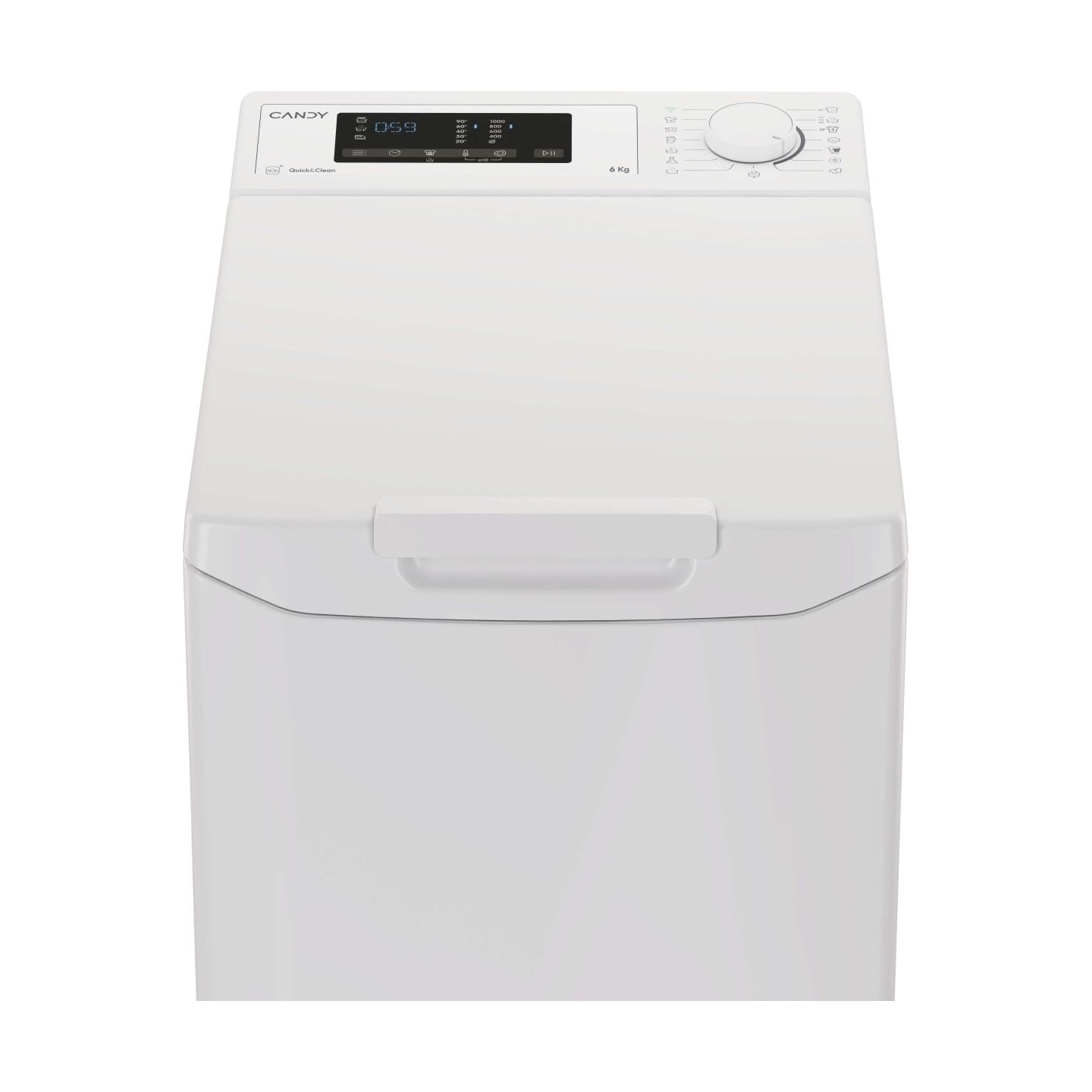 Candy Top load washing machine TCA063D3-S, Energy class C, 6kg, 1000 rpm, Depth 60 cm / TCA063D3-S