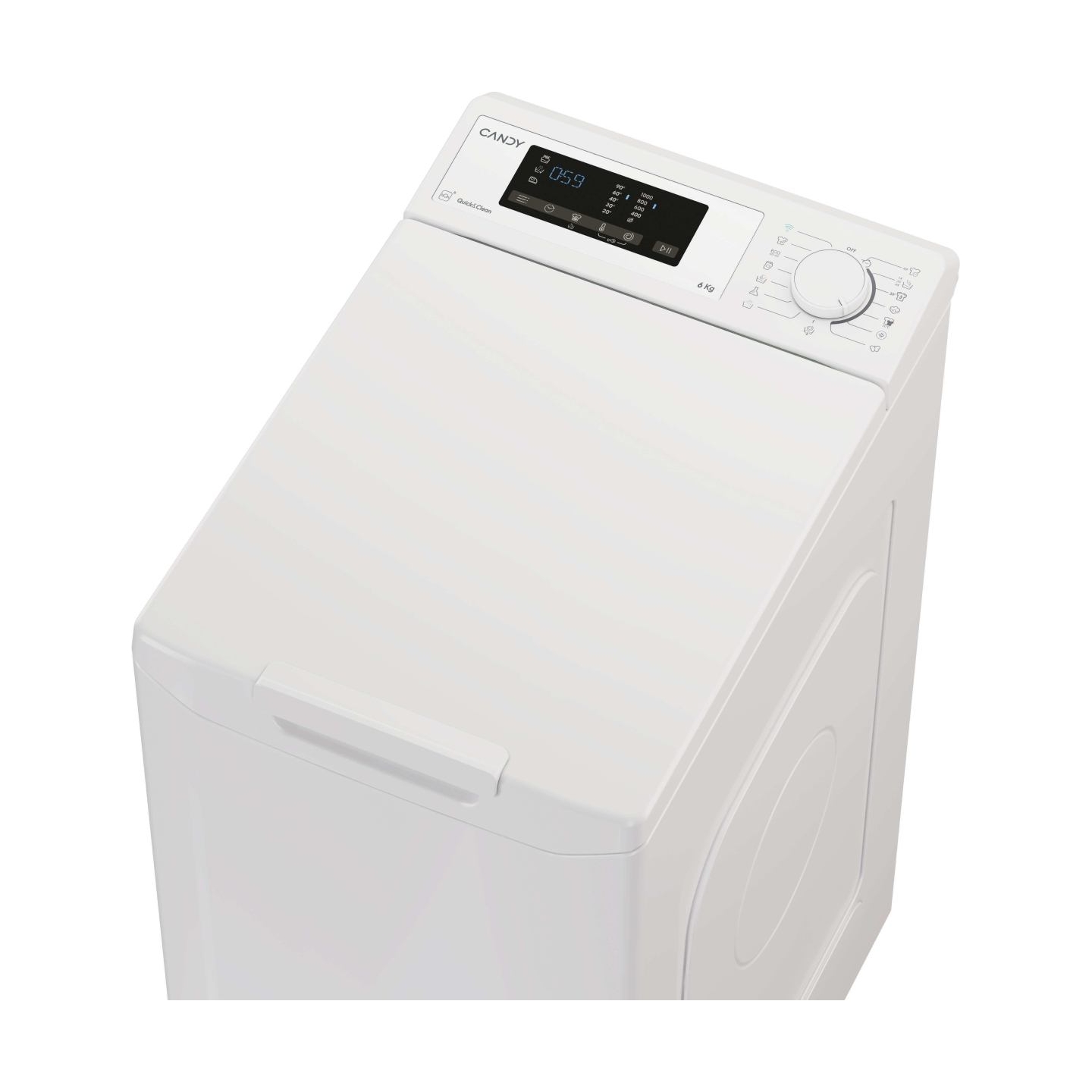 Candy Top load washing machine TCA063D3-S, Energy class C, 6kg, 1000 rpm, Depth 60 cm / TCA063D3-S