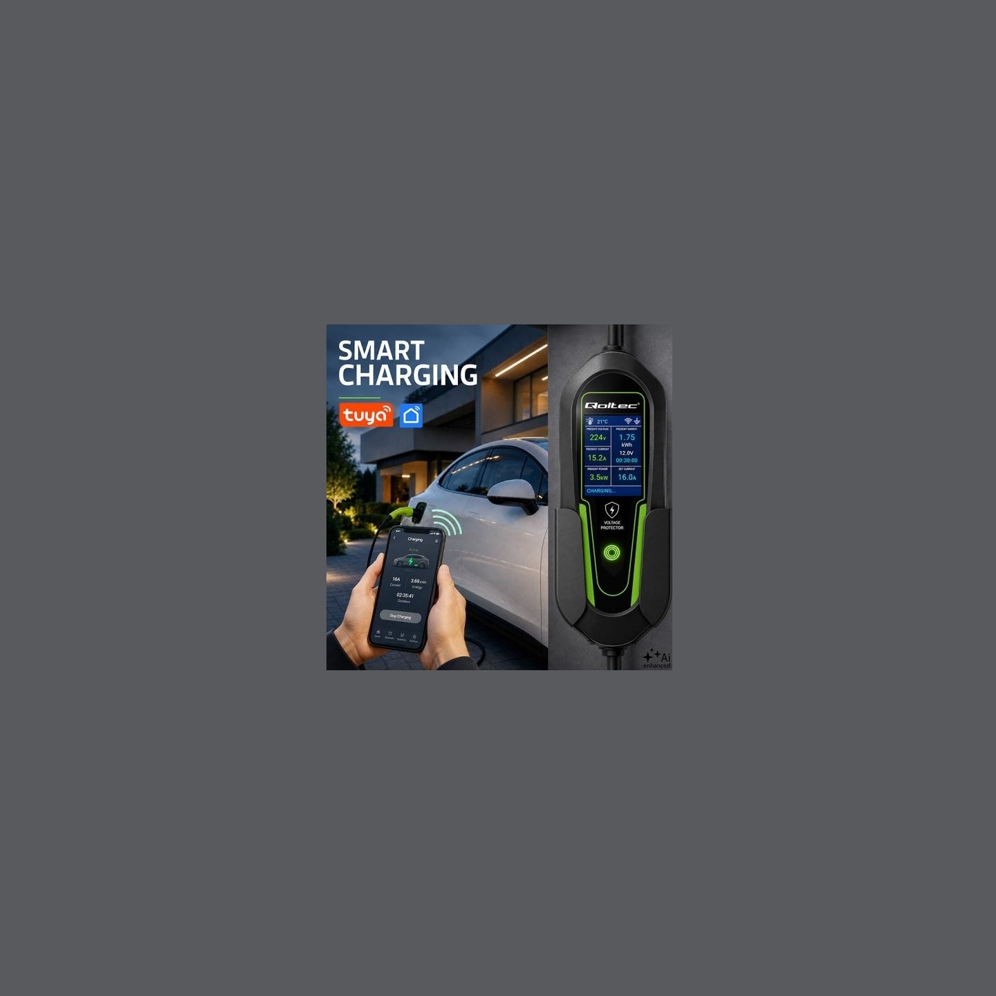 Qoltec Charger for EV Type2 3.5kW