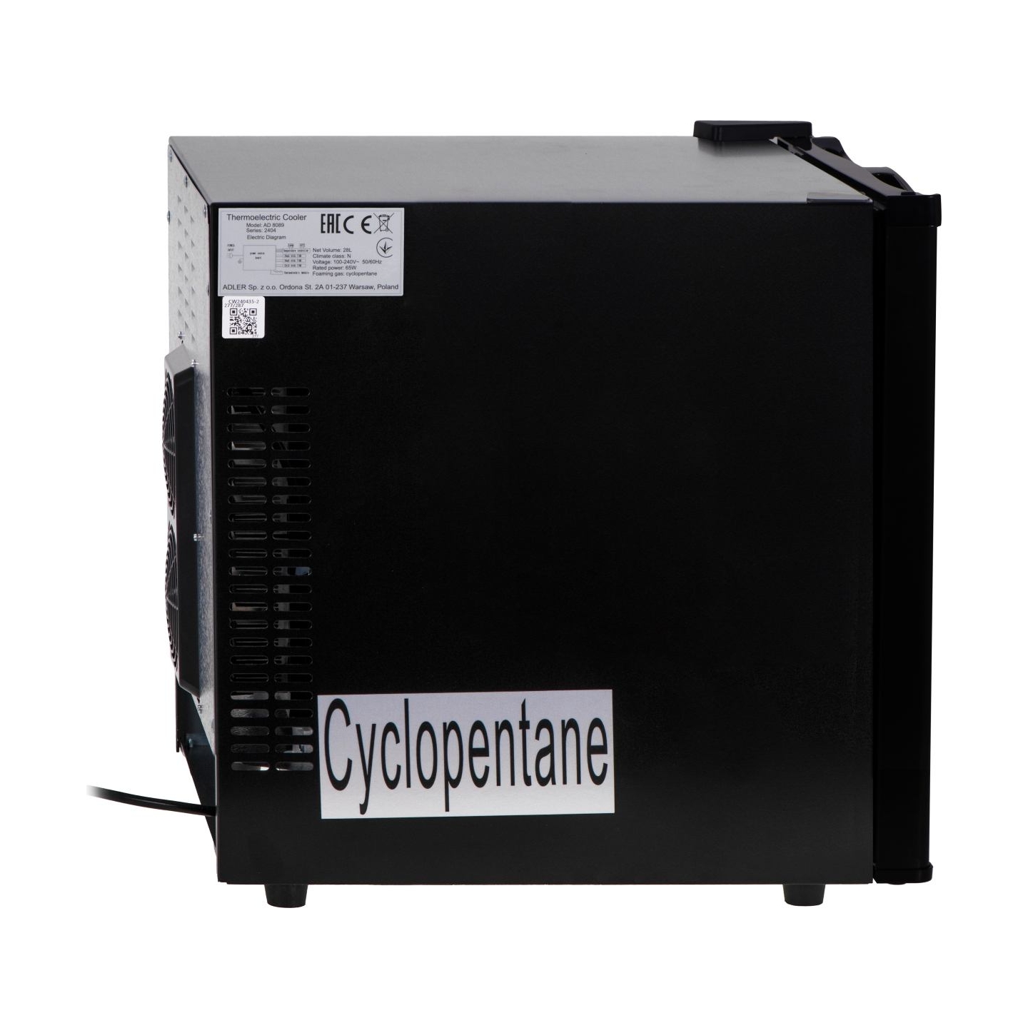 Adler | Thermoelecric Cooler | AD 8089 | Energy efficiency class E | Free standing | Larder | Black