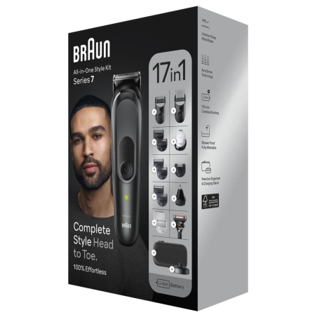 Braun | 17-in-1 Multi-grooming Style Kit | MGK7491 | Cordless | Number of length steps 13 | Grey