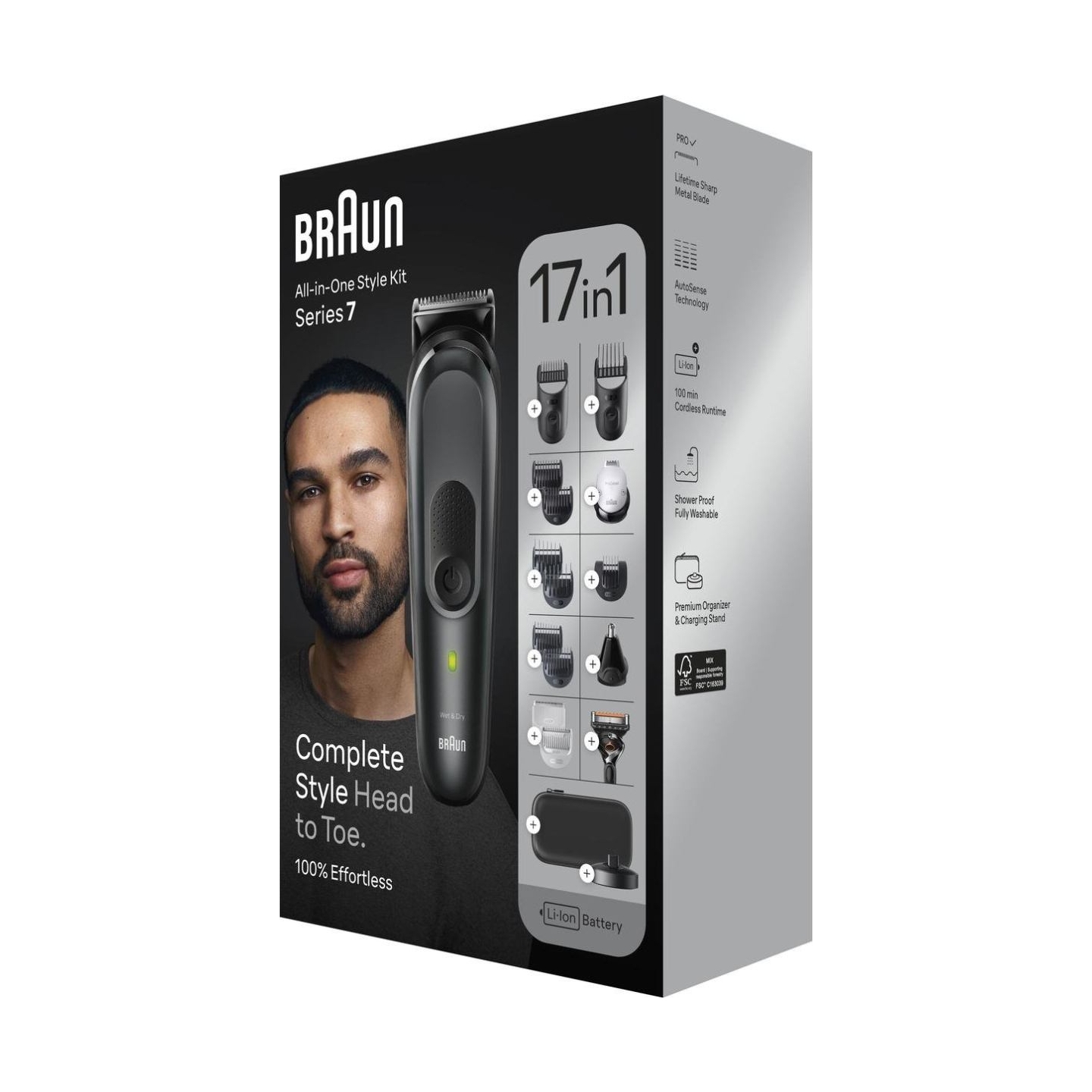 Braun | 17-in-1 Multi-grooming Style Kit | MGK7491 | Cordless | Number of length steps 13 | Grey