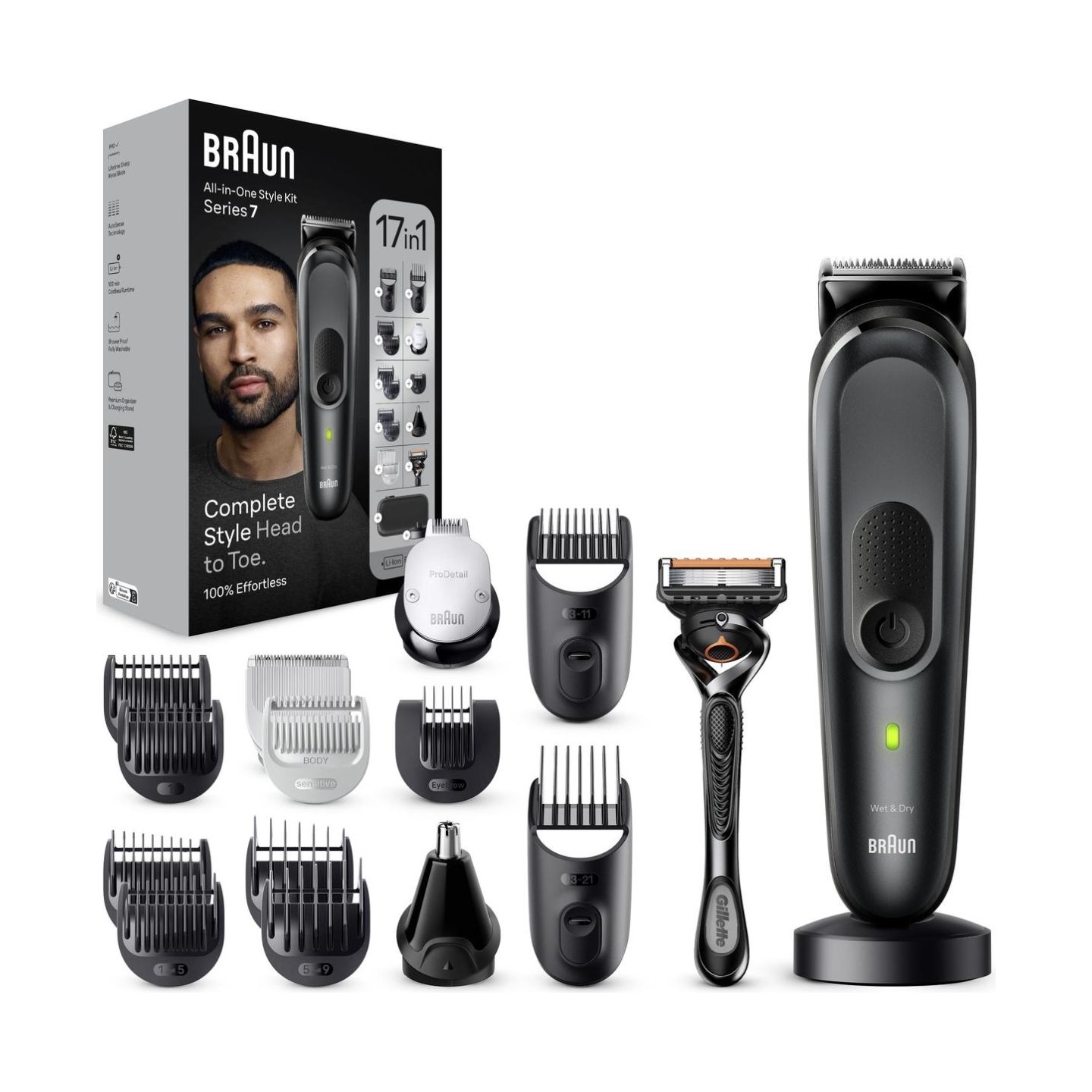 Braun | 17-in-1 Multi-grooming Style Kit | MGK7491 | Cordless | Number of length steps 13 | Grey