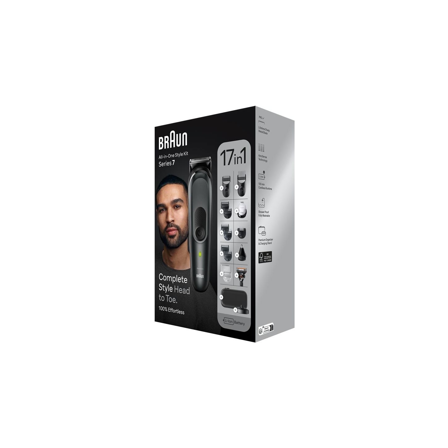 Braun | 17-in-1 Multi-grooming Style Kit | MGK7491 | Cordless | Number of length steps 13 | Grey