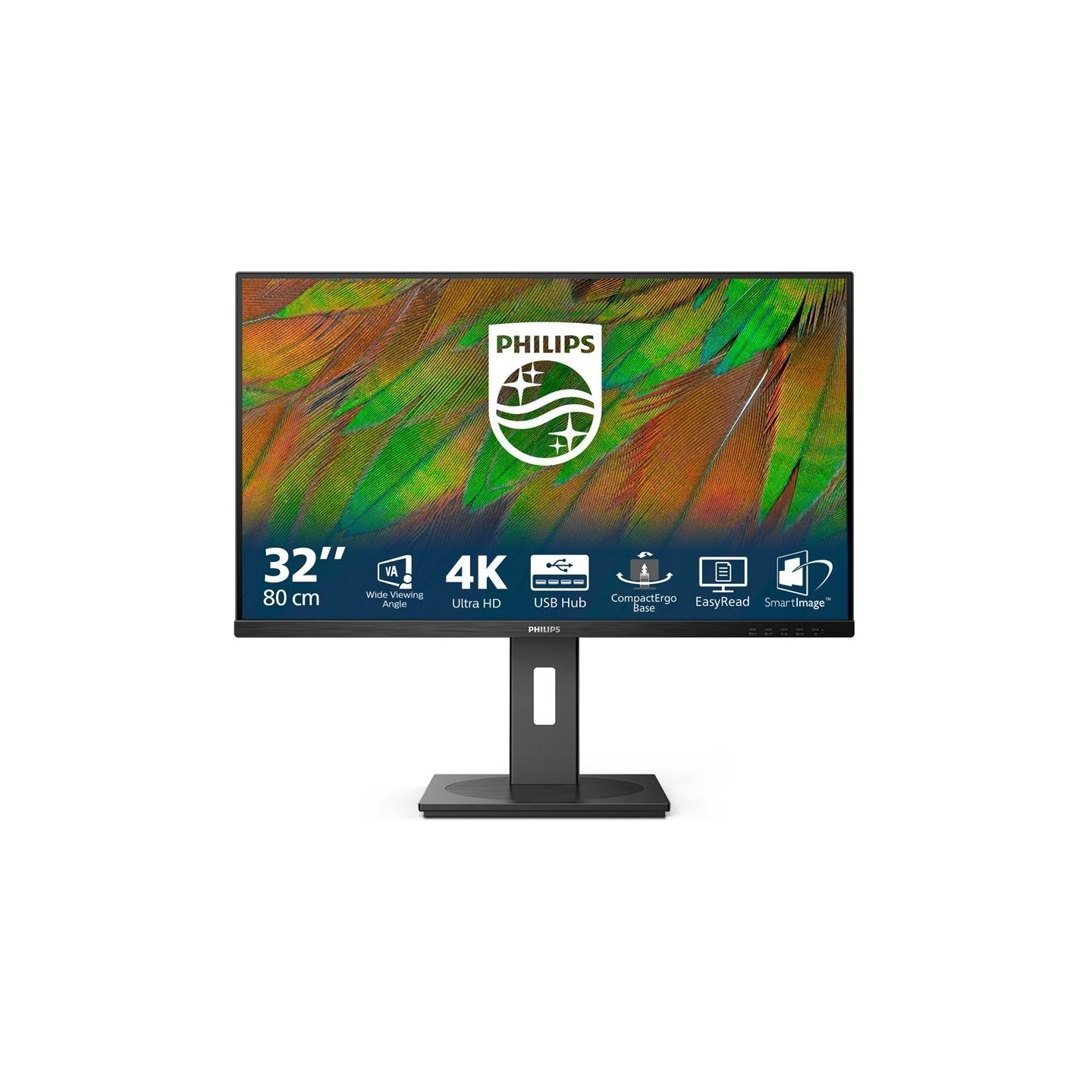 Philips | 32B1N3800/00 | 32 " | VA | 16:9 | 60 Hz | 4 ms | 3840 x 2160 pixels | 350 cd/m² | HDMI ports quantity 2 | Black