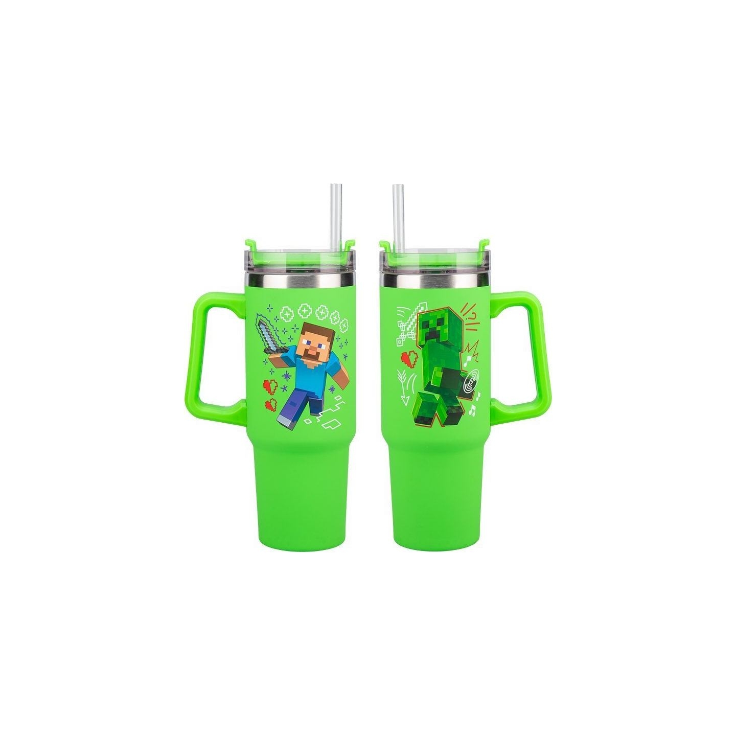 Paladone Minecraft Green 900ml Insulated Cup and Straw