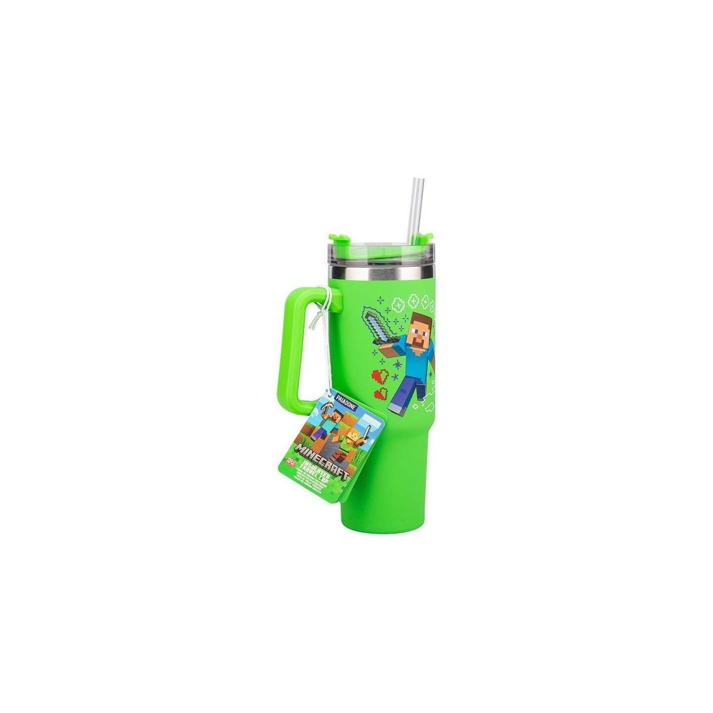 Paladone Minecraft Green 900ml Insulated Cup and Straw
