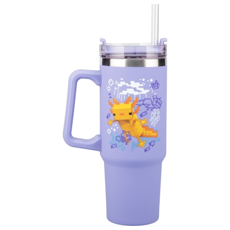 Paladone Minecraft Purple 900 ml Insulated Cup with Straw