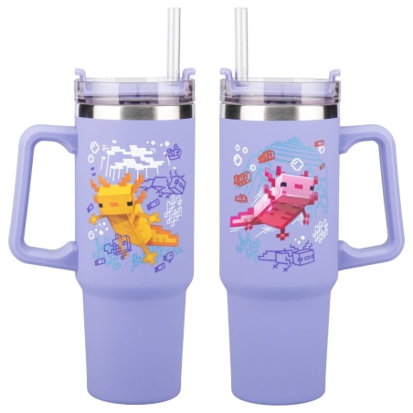 Paladone Minecraft Purple 900 ml Insulated Cup with Straw