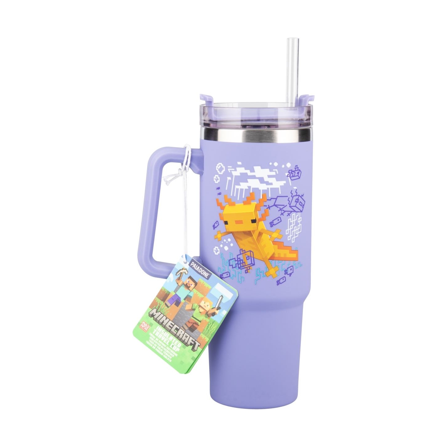Paladone Minecraft Purple 900 ml Insulated Cup with Straw