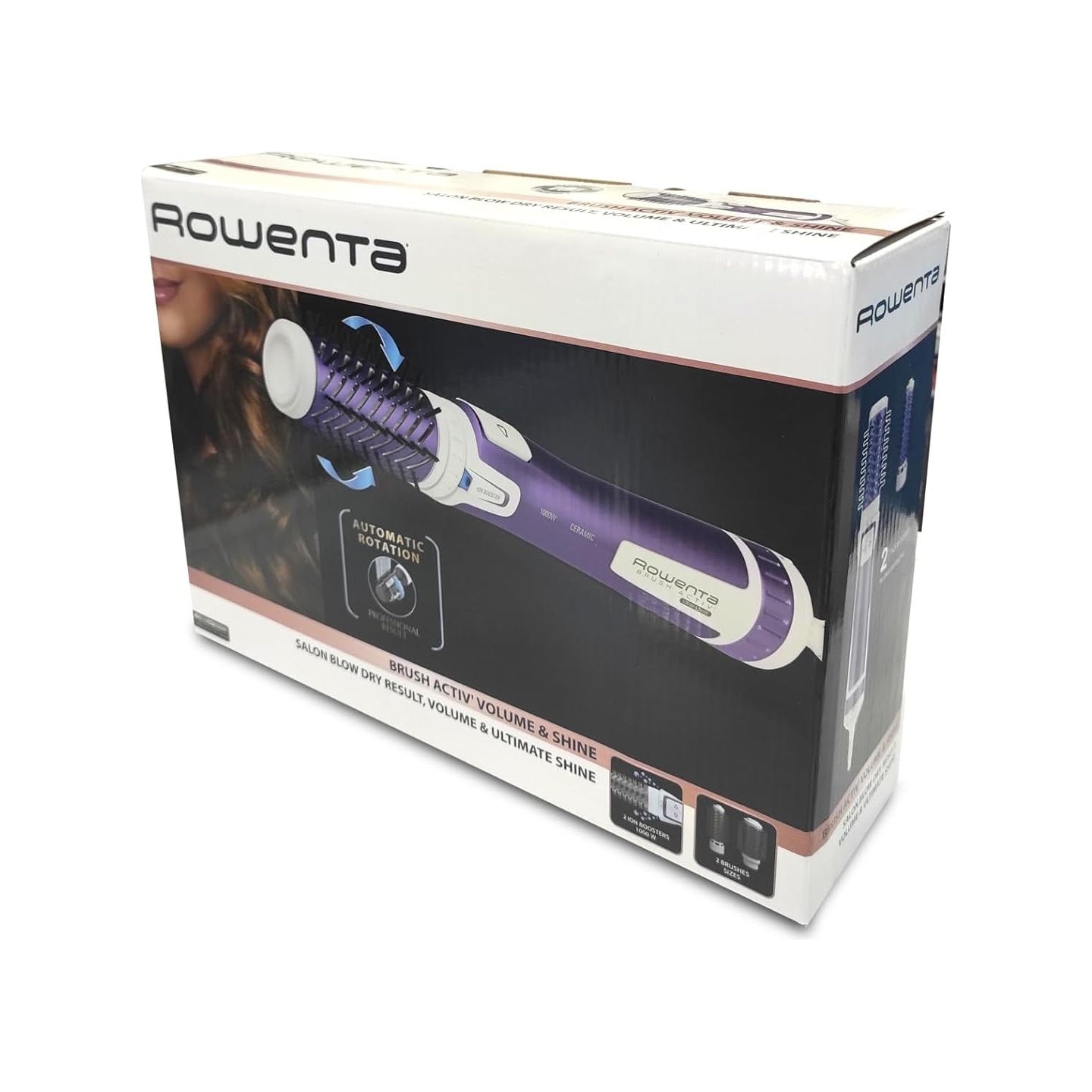 Rowenta | Hair Brush | CF9530 Brush Active Volume&Shine | Ion conditioning | Number of heating levels 2 | 1000 W | Violet
