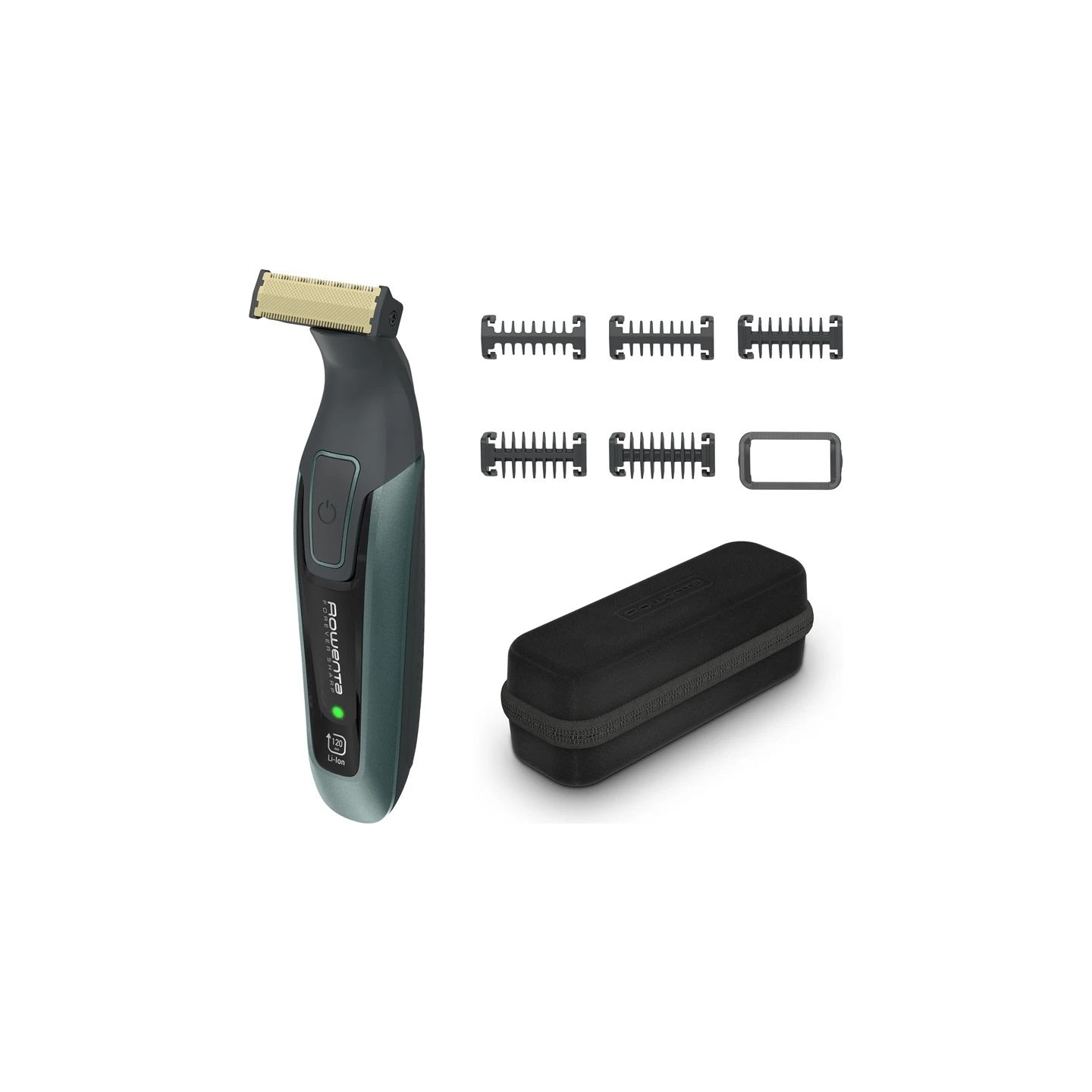 Rowenta Beard Trimmer | TN6044E0 | Cordless | Number of length steps 6 | Wet & Dry | Black/Green