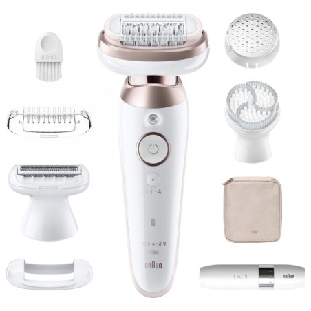 Braun Epilator | SES9-360 Silk épil 9 Flex 3D | Operating time (max) 50 min | Number of power levels 1 | Wet & Dry | White/Rose