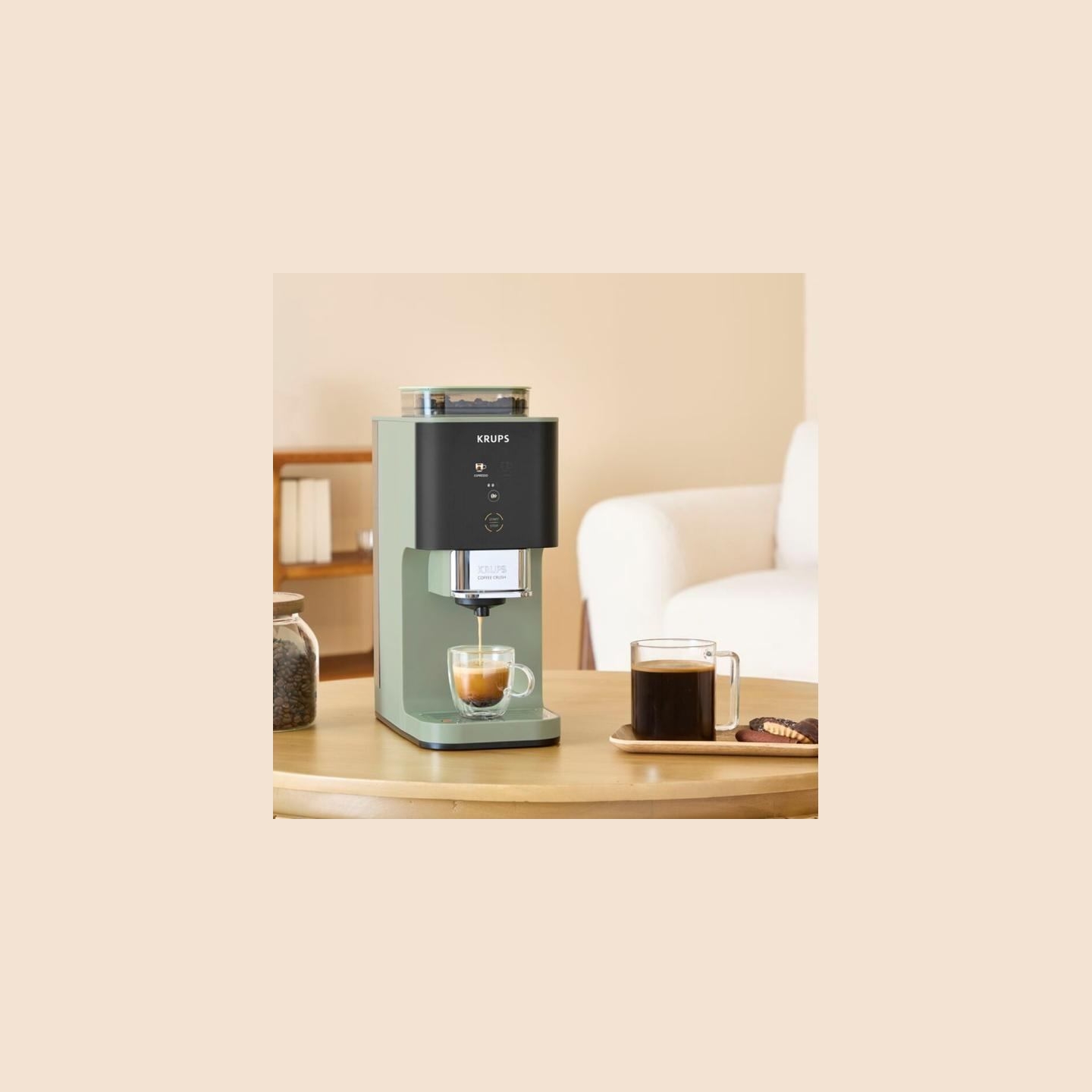 Krups Coffee Crush Coffee maker SA401LE0, Black/Green | Krups