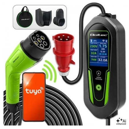 Qoltec Charger for EV and hybri ds 7kW 230V CEE32A WiFi